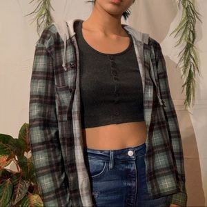 hooded flannel top
